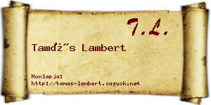 Tamás Lambert névjegykártya