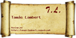 Tamás Lambert névjegykártya