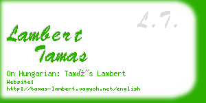 lambert tamas business card